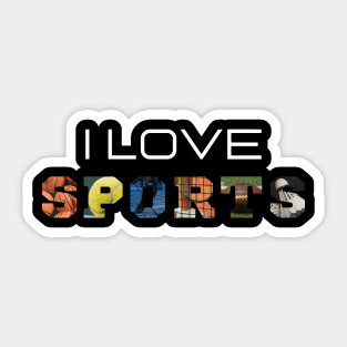 I love sports, text design Sticker